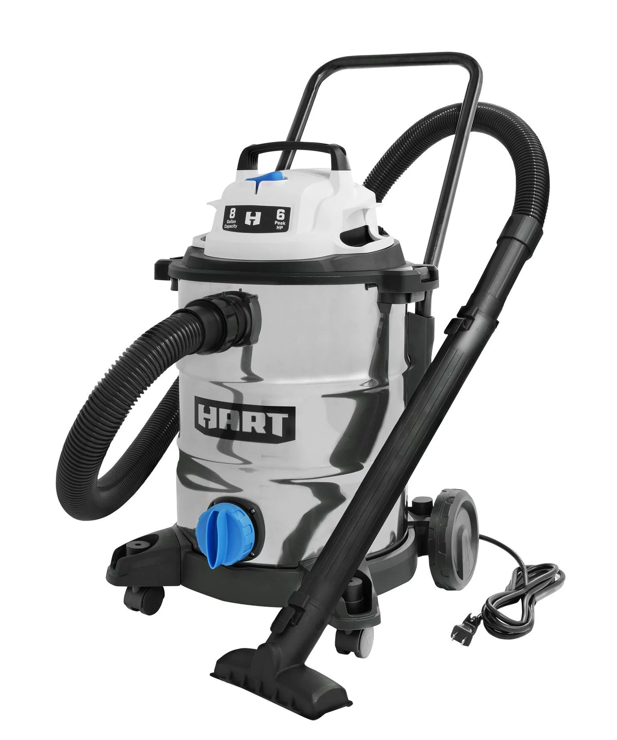 8 Gallon 6 Peak HP Stainless Steel Wet/Dry Vacuum A382204
