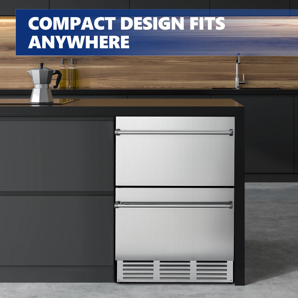 4.9Cu.ft. Double Drawer Stainless Steel Beverage Refrigerator B7823