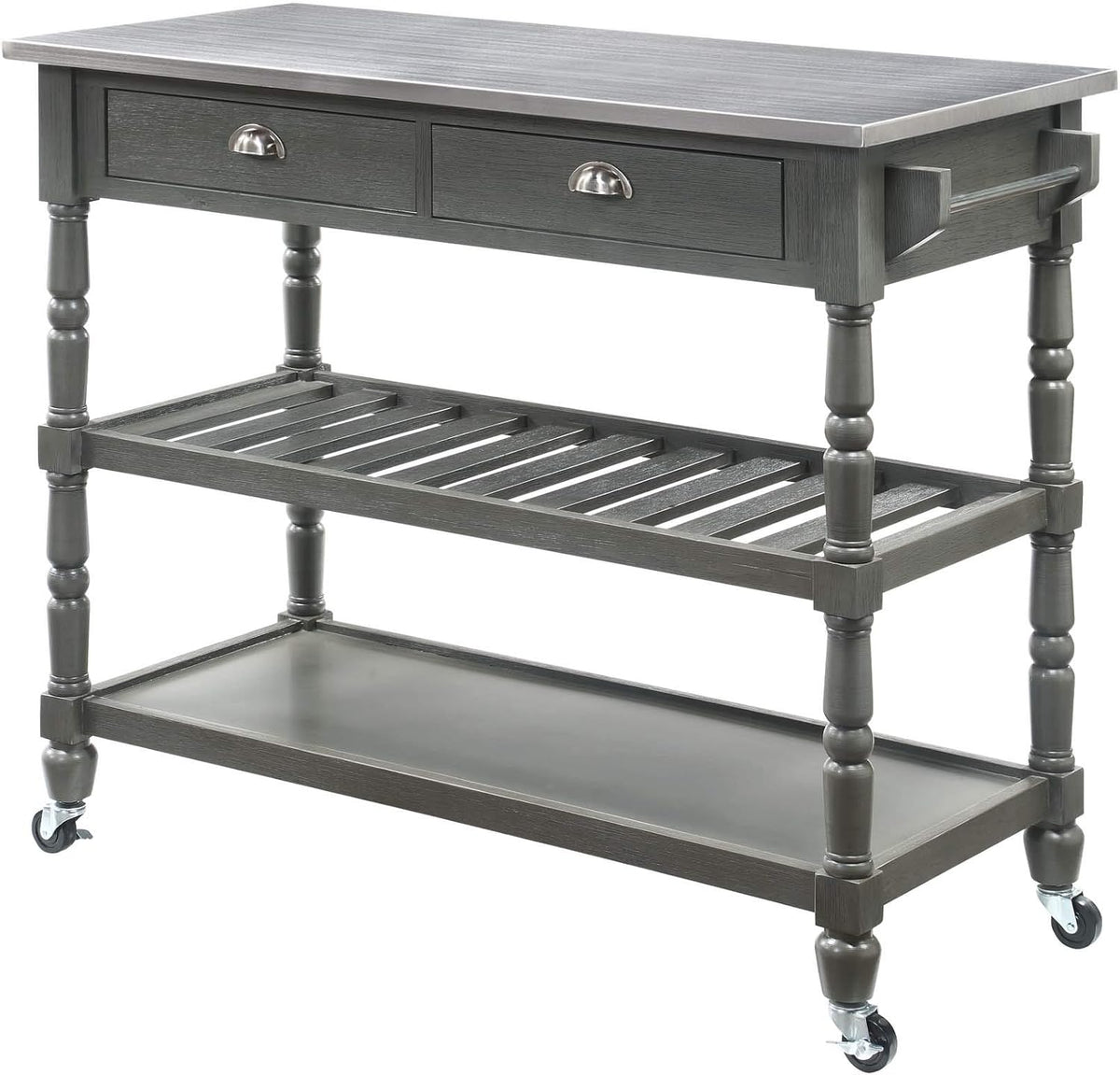 3-Tier Stainless Steel Kitchen Cart with Drawers H816