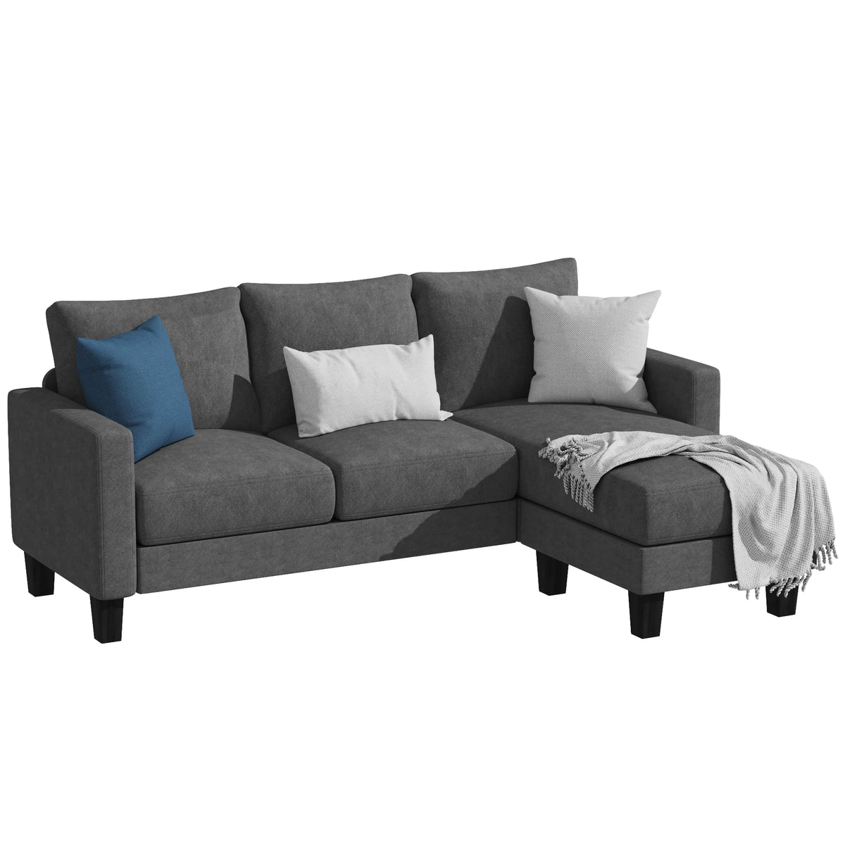 Light Gray L-Shaped Sectional Sofa X267