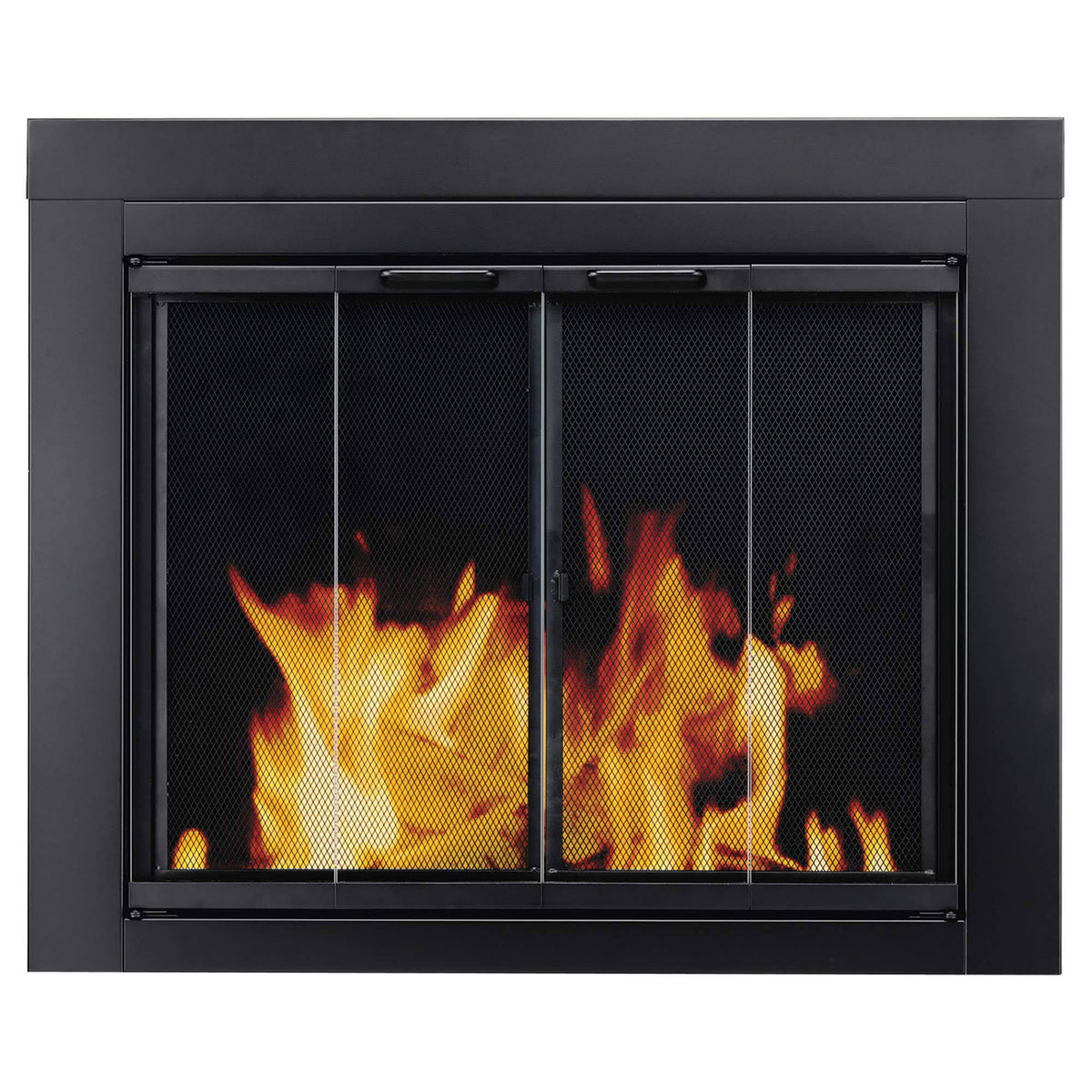Black Medium Fireplace Glass Door V993