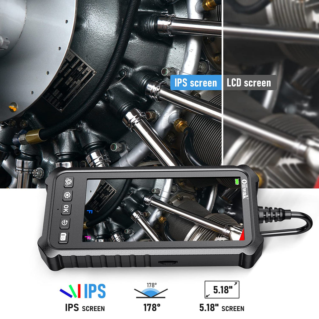 Triple Lens Industrial Endoscope Camera with 4.3'' IPS Screen 1080P HD Waterproof H8925