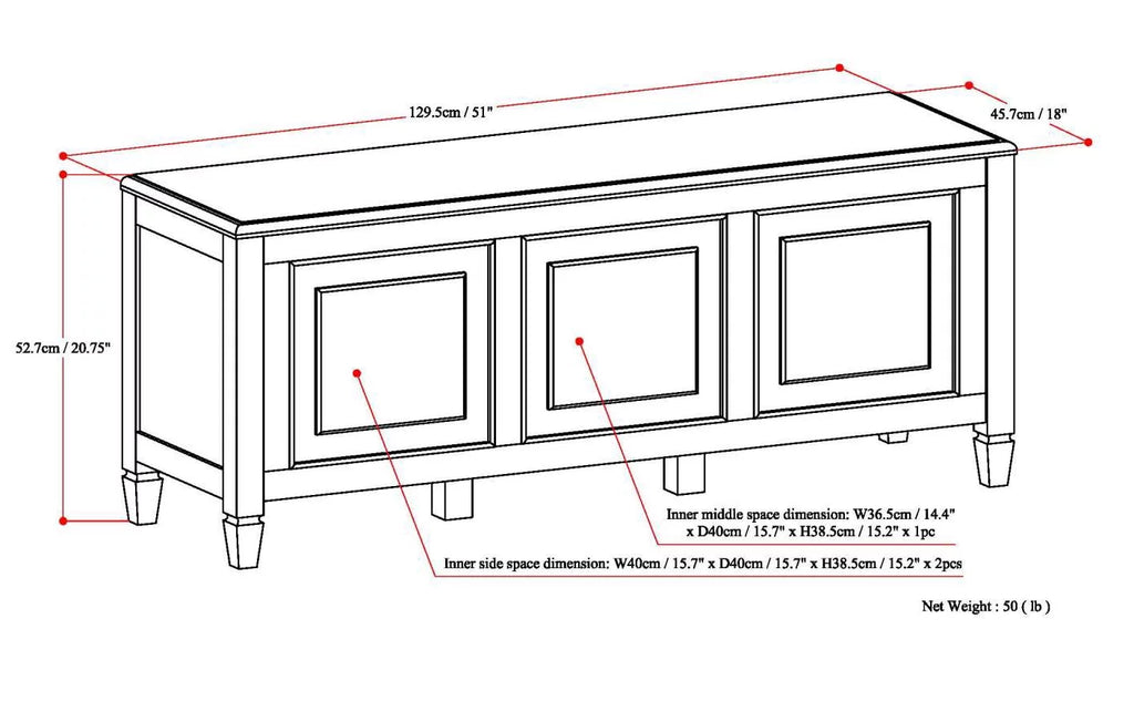 Solid Wood Storage Bench E514