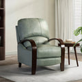 Grey Genuine Leather Manual Recliner L28493