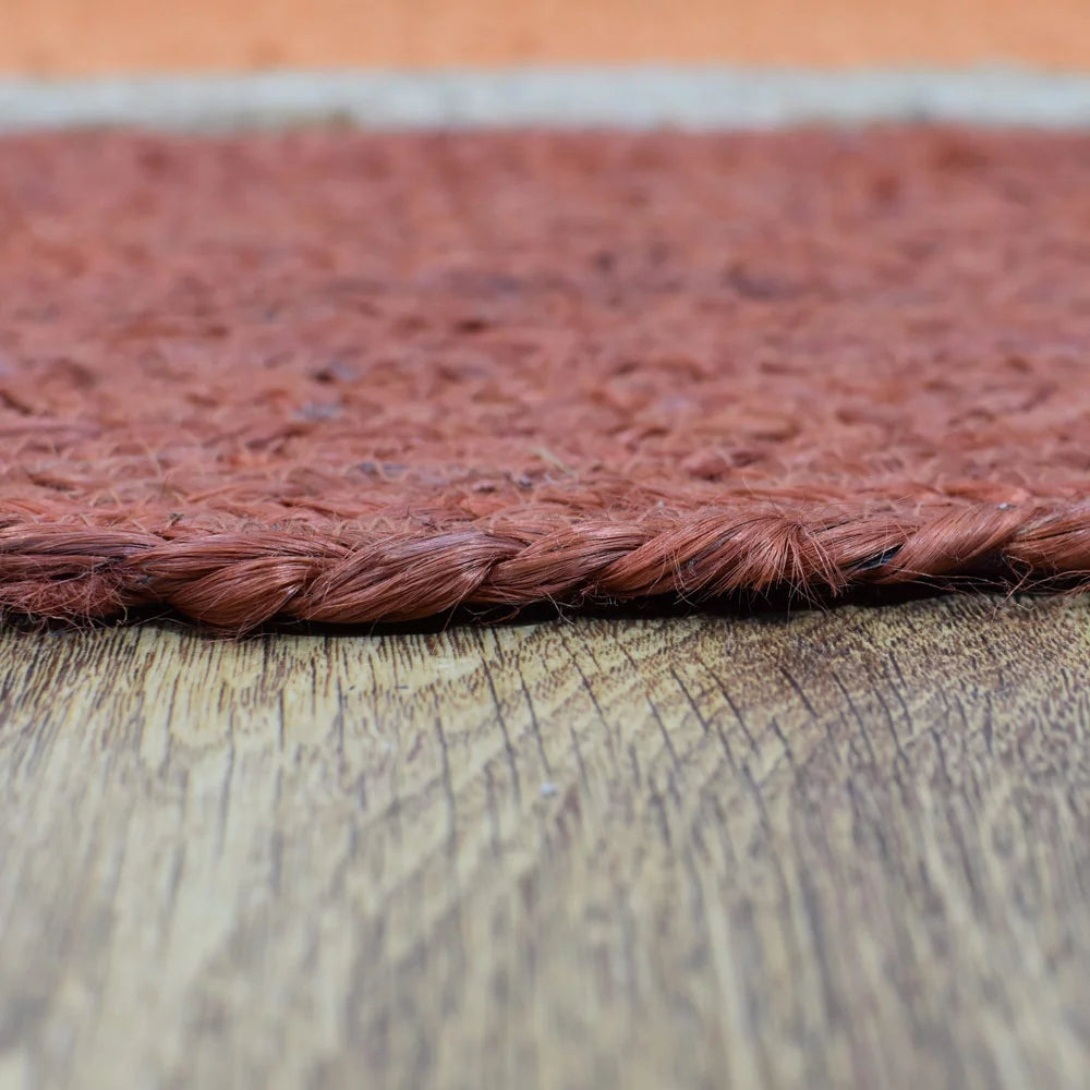 Hand Woven Jute Area Rug Orange 5'x8' Q73071