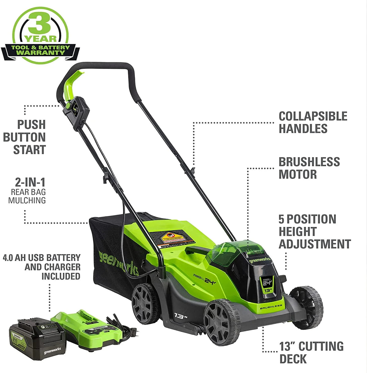 24V 13 Brushless Lawn Mower C365