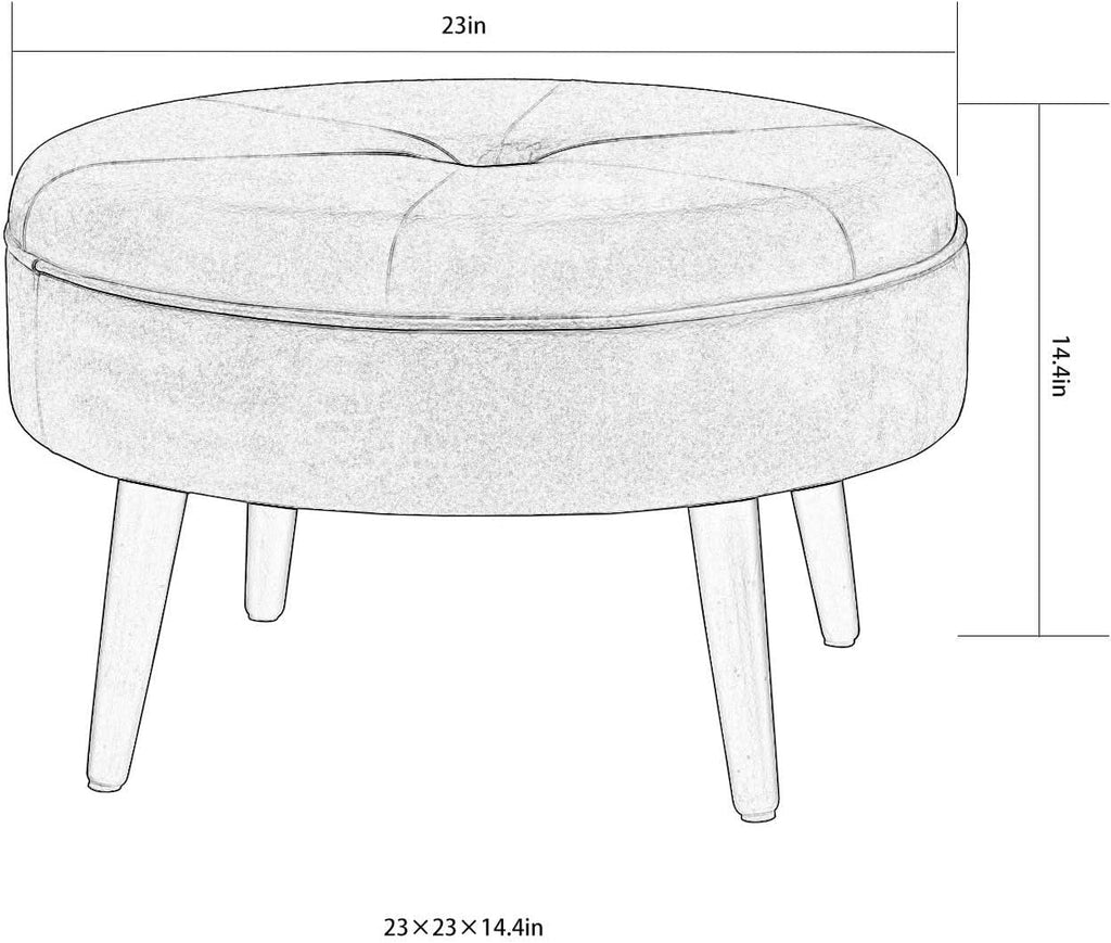 23 Inch Purple Tufted Footstool K969244