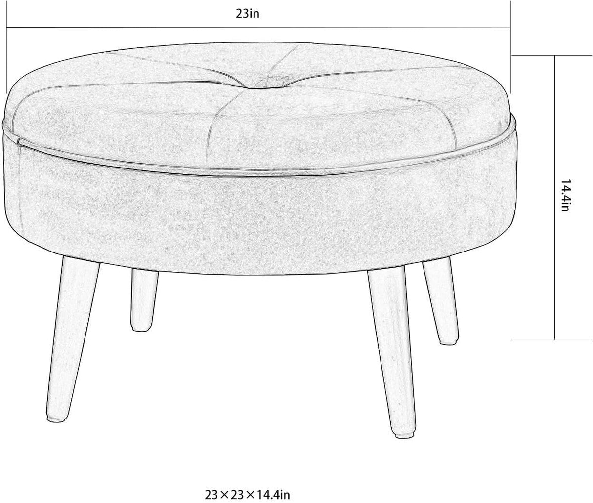 23 Inch Purple Tufted Footstool K969244