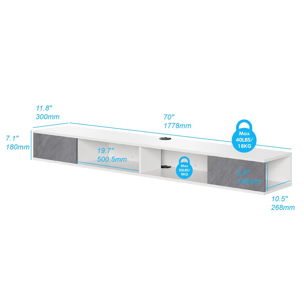 70in Floating TV Stand Media Console G943891