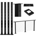 Black Square Stainless Steel Cable Railing Post 4Pack B17602