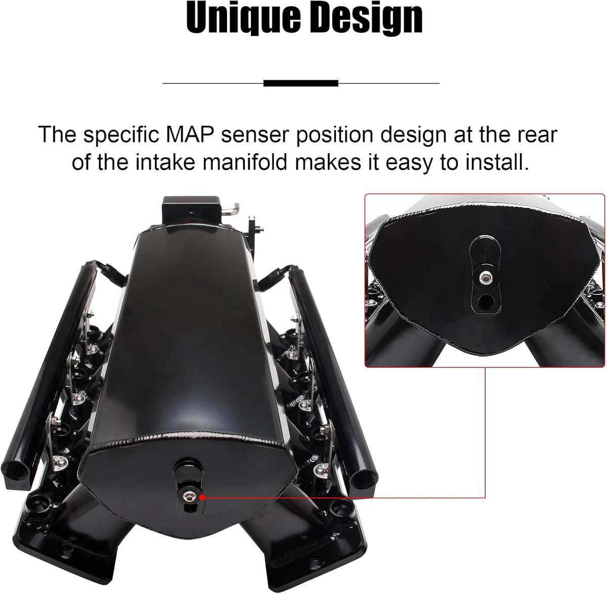 92mm Intake Manifold for Cathedral Port Heads LS Engines Black H28344