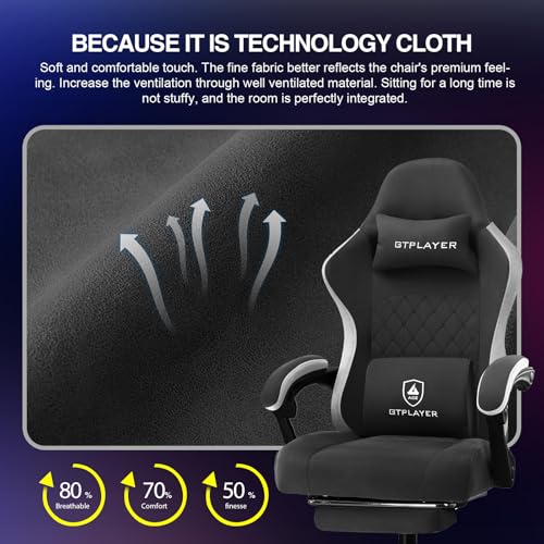 Black Ergonomic Gaming Chair with Footrest M475