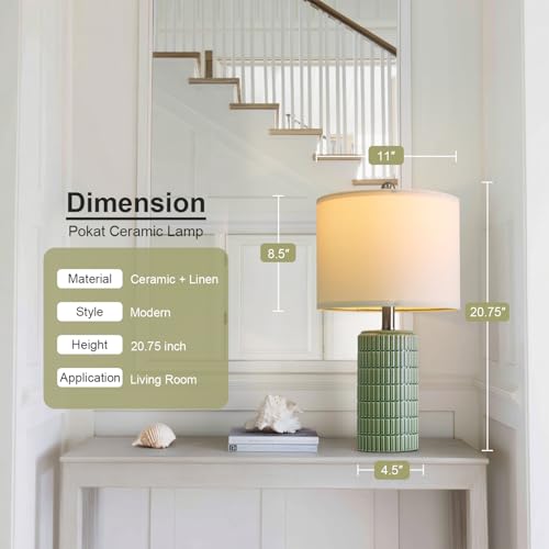 Small Modern Ceramic Table Lamps Set of 2 White Beige A932340
