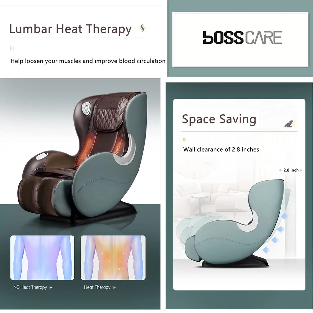 Light Grey Full Body Zero Gravity Shiatsu Recliner E73889