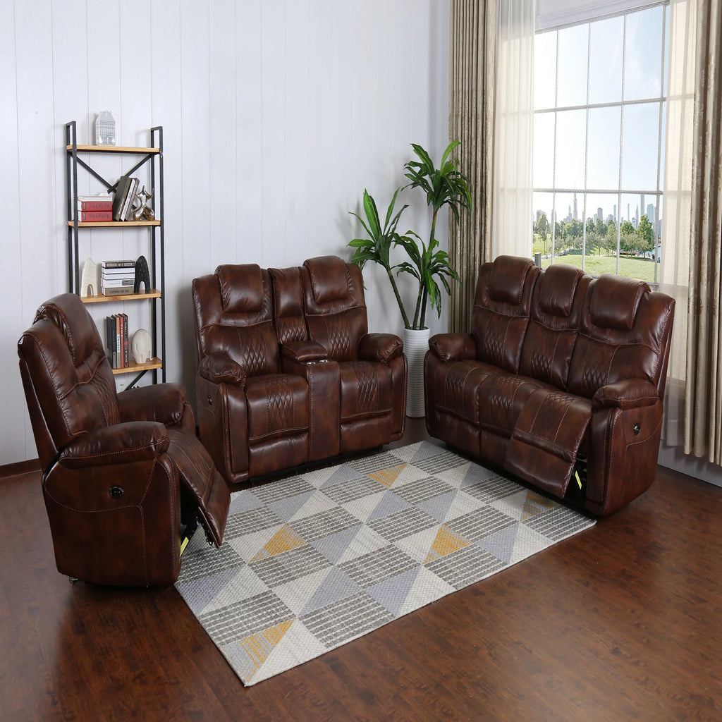Rich Brown Power Recliner D10104