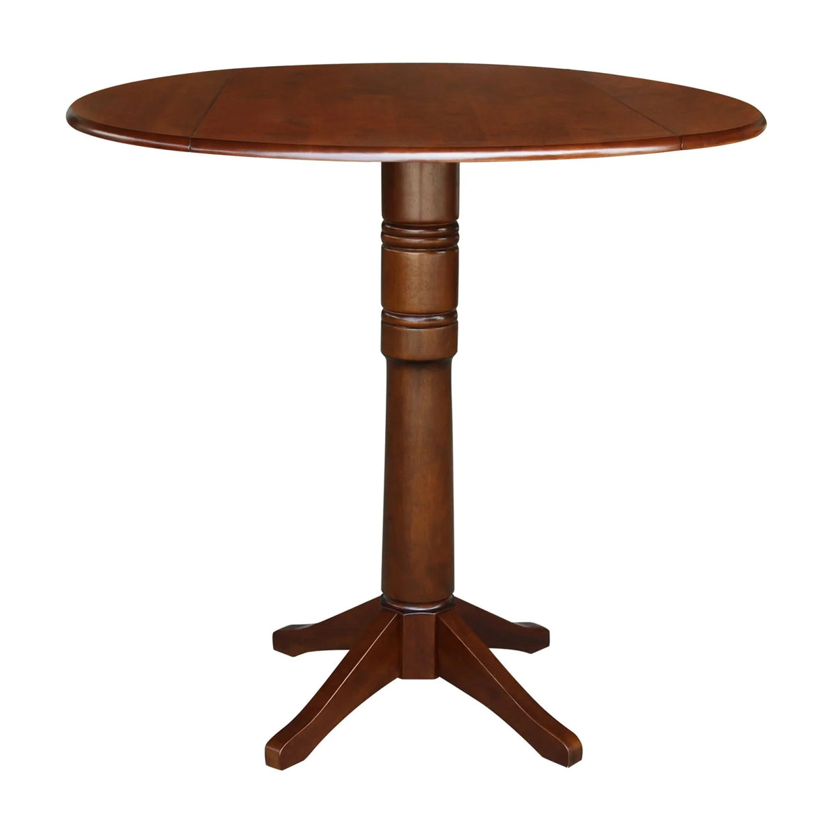 42" Round Dual Drop Leaf Pedestal Table Espresso A2589