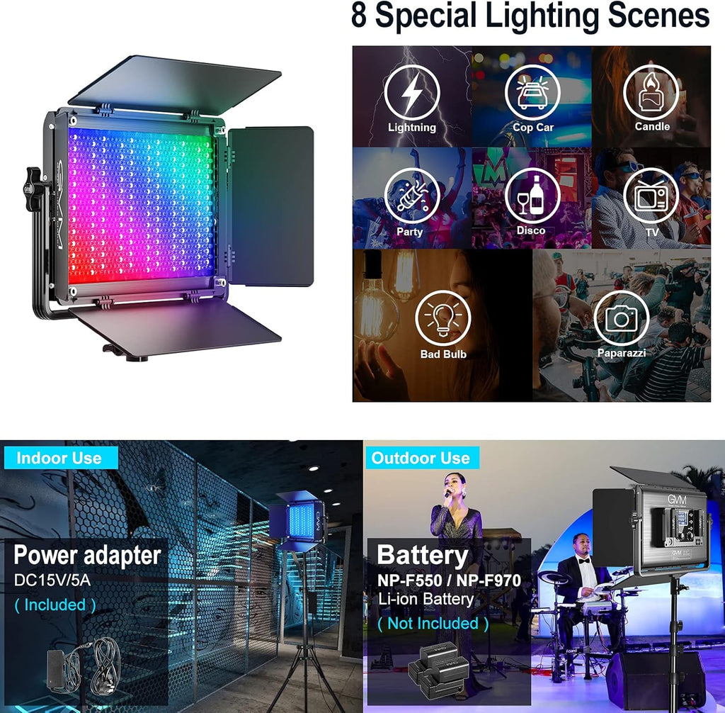 RGB LED Video Light 65W 2 Packs Aluminum Alloy U255427