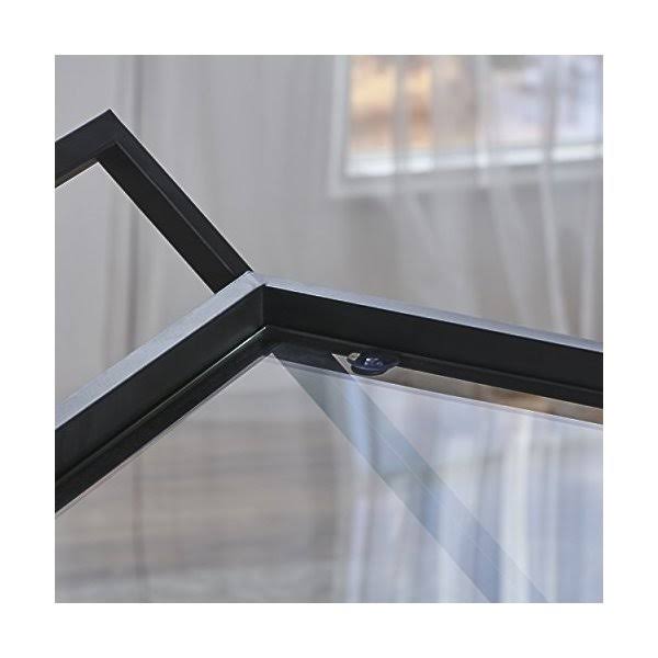 Black Tempered Glass Iron Bar Cart D4811