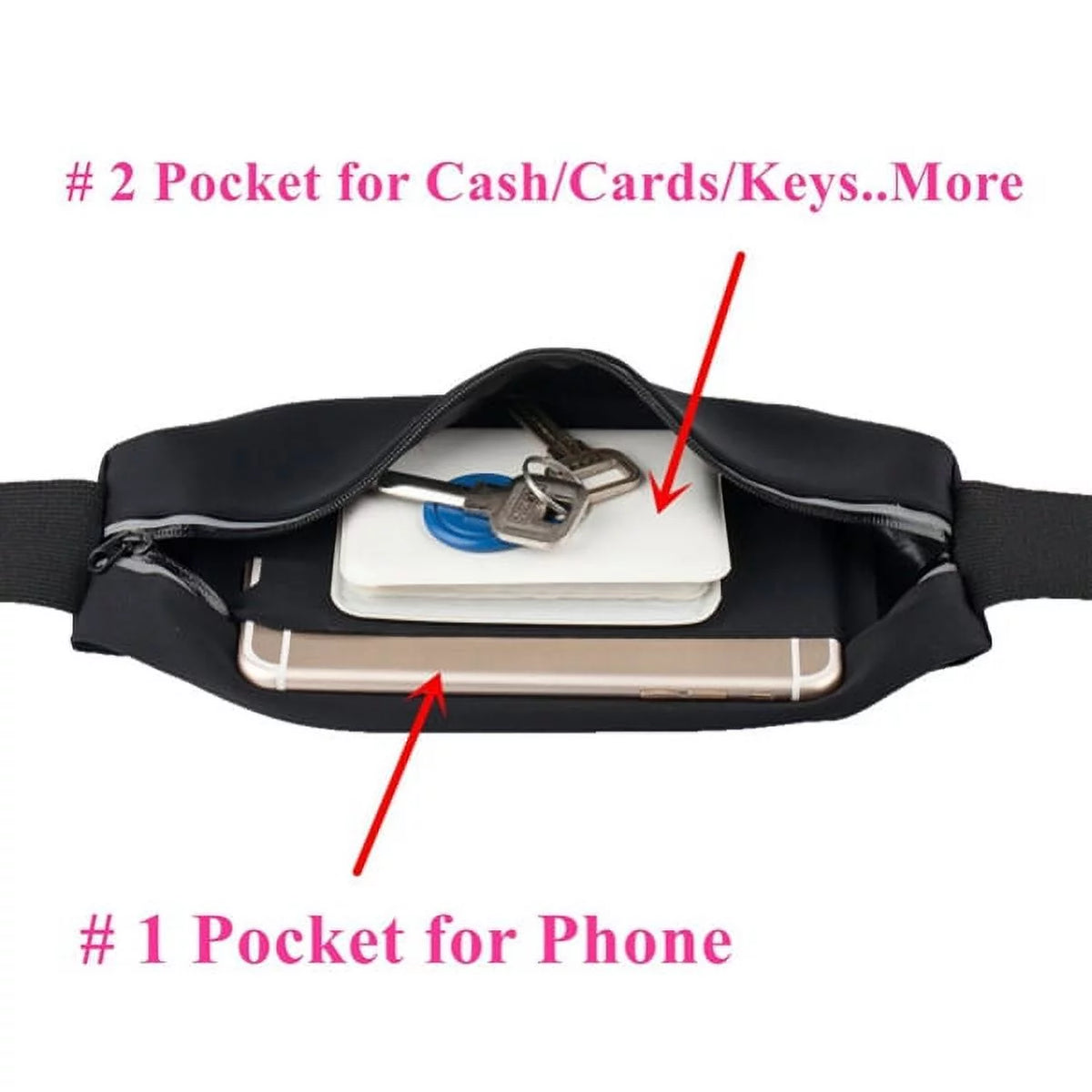 Wireless Headphones + Running Waist Bag Combo N5954