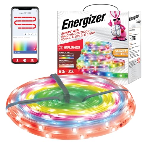 Energizer Smart Indoor & Outdoor RGB+IC+WW LED 50 Foot Light Strip A9164