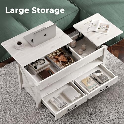 Gray Lift Top Coffee Table with 2 Storage Drawers Y216449
