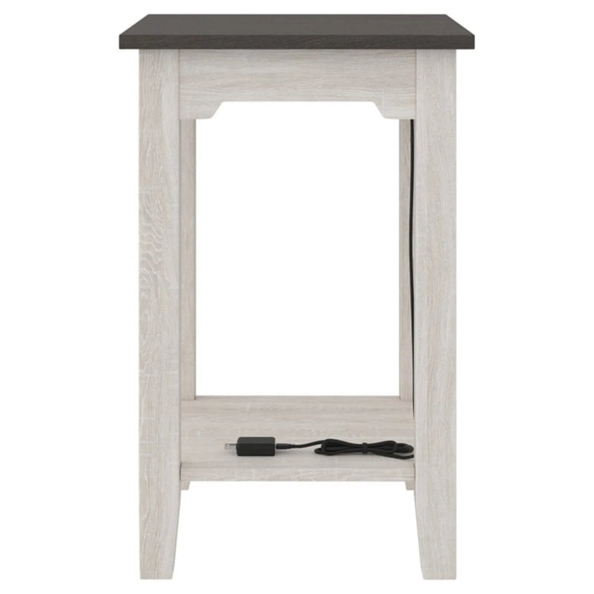 Farmhouse Engineered Wood End Table in Antiqued White/Gray Y66252