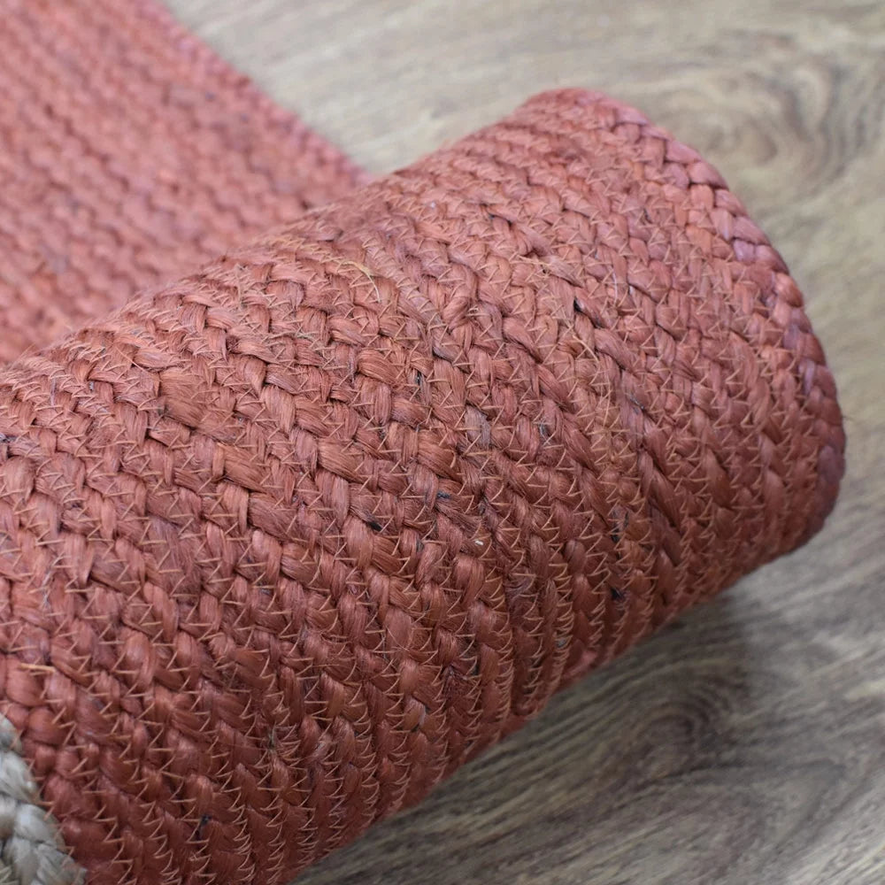 Hand Woven Jute Area Rug Orange 5'x8' Q73071