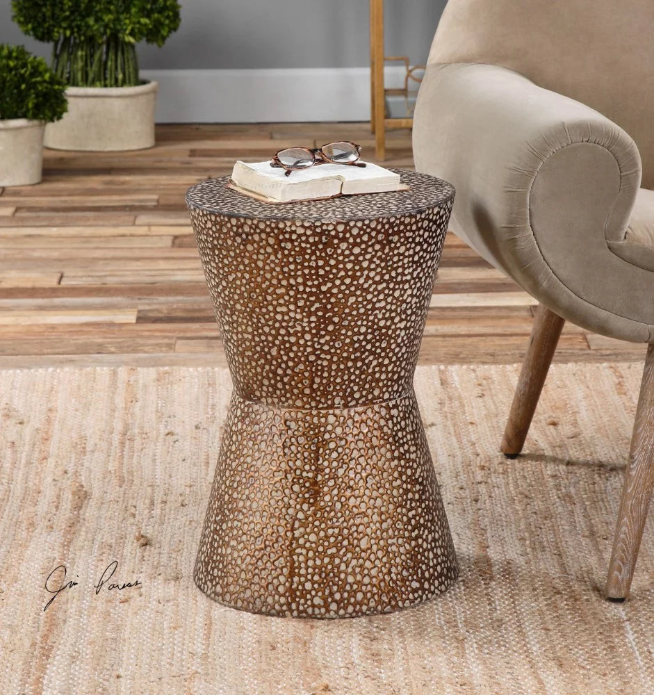 Drum Shaped Accent Table 19.88 inch U309848