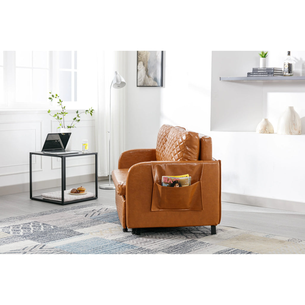 Convertible Sleeper Loveseat Sofa Bed with Headboard U648