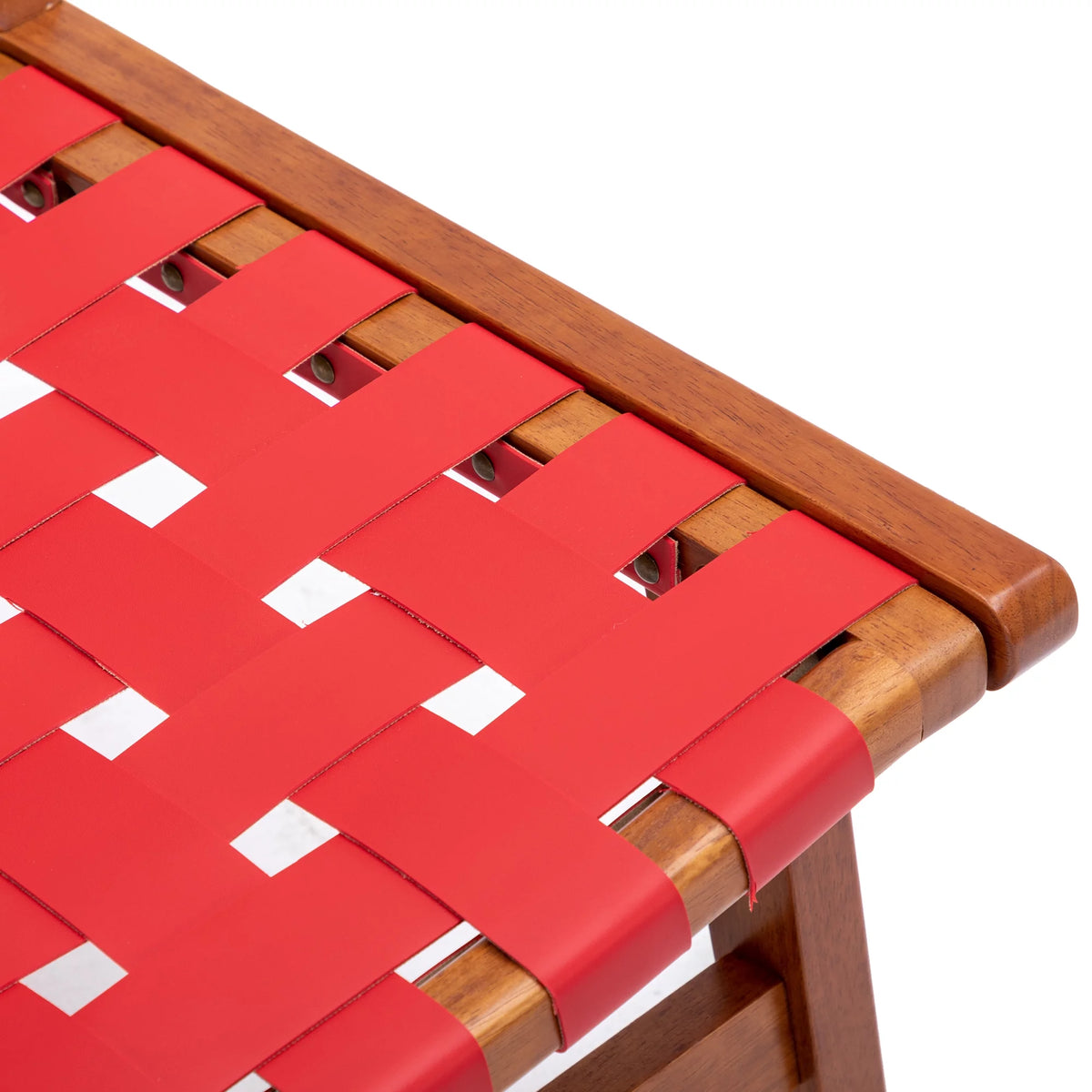 Red Faux Leather Accent Chair with Wood Frame P6651