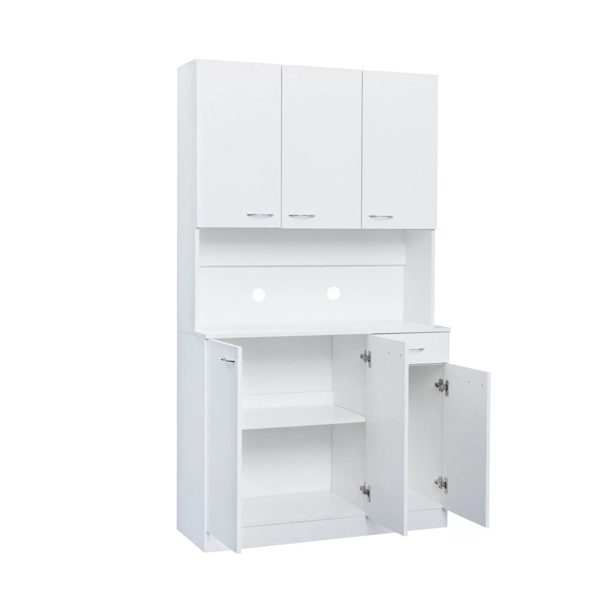 White Kitchen Pantry Cabinet with 6 Doors and 1 Drawer O686