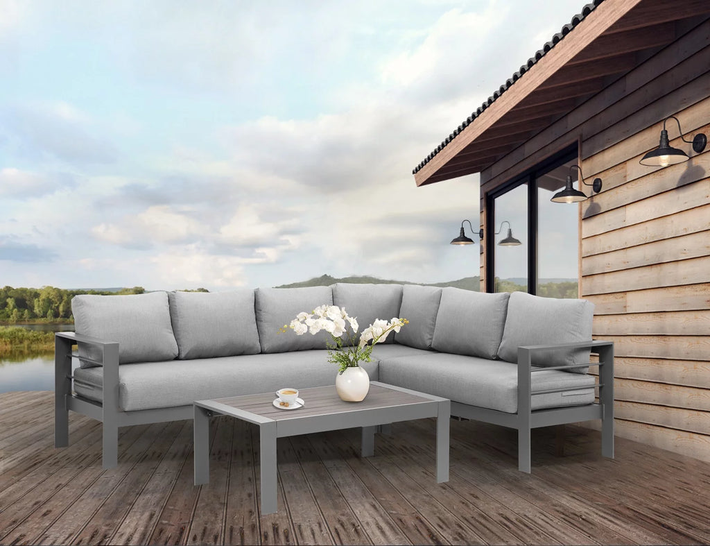 4 Pieces Aluminum Outdoor Sofa Set with Coffee Table E2410