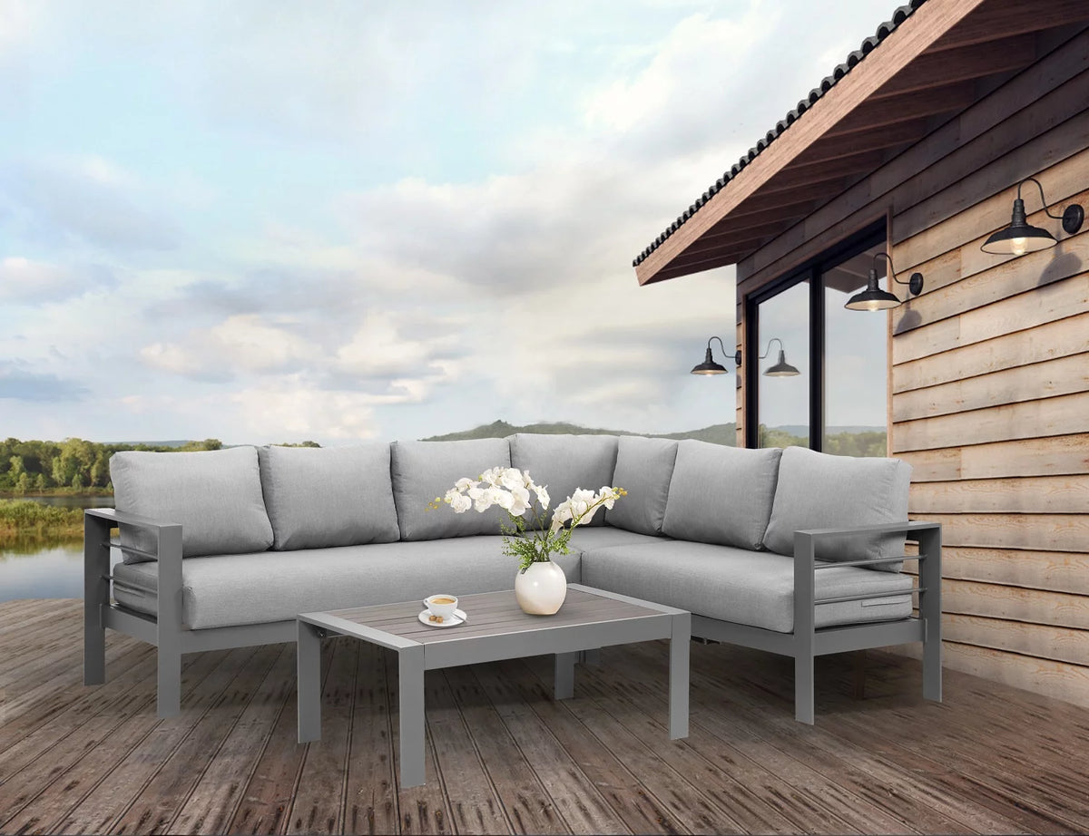 4 Pieces Aluminum Outdoor Sofa Set with Coffee Table E2410