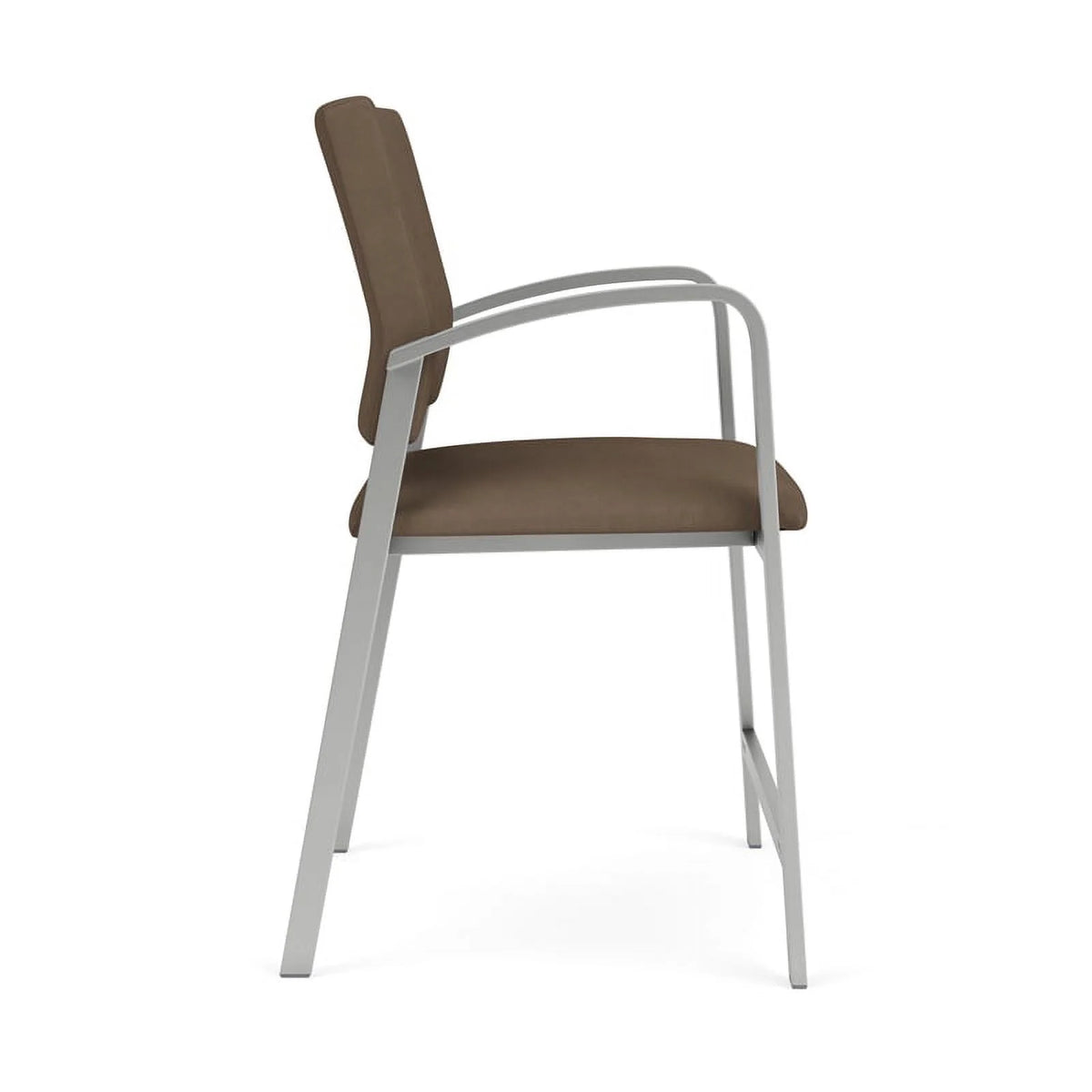 Brown and Silver Polyurethane & Steel Reception Hip Chair A192