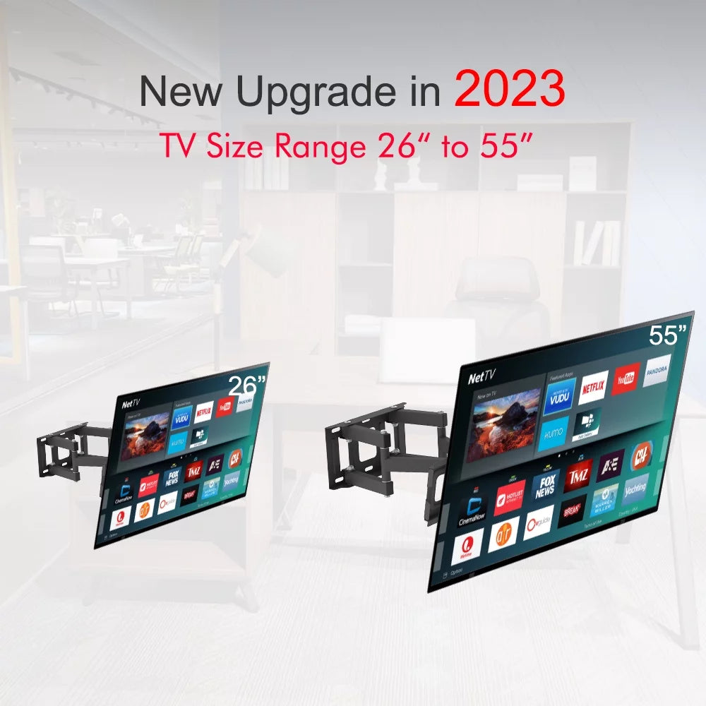 26-55" Black Swivel TV Wall Mount Bracket Y4390