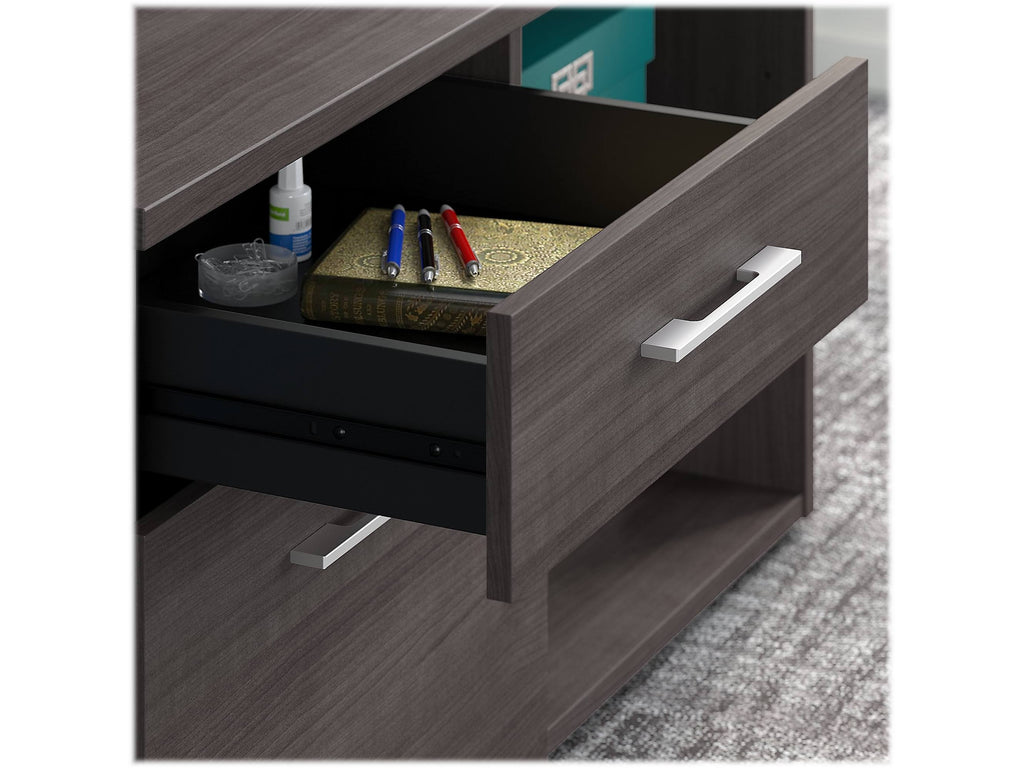 Storm Gray Storage Cabinet with Drawers and Shelves W1676