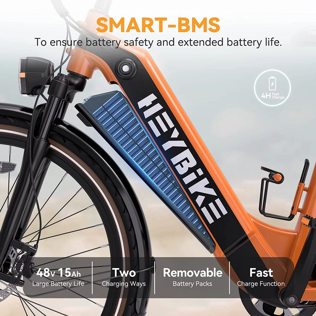 500W 26 Electric Hybrid Bike with 48V 15Ah Removable Battery, Black Z128