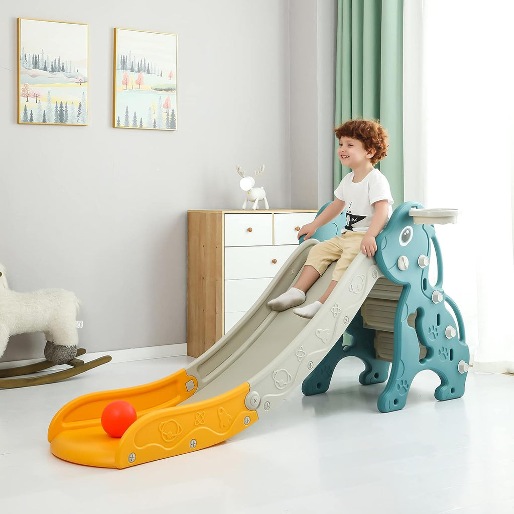 Kids Playground Slide with Basketball Hoop U45274