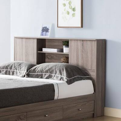 Twin Dark Taupe Bookcase Headboard J7820