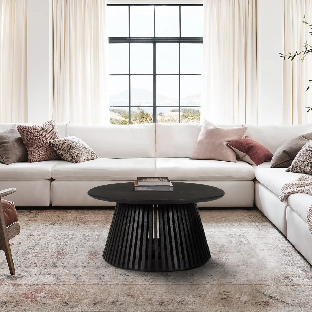 32 Inch Round Mango Wood Coffee Table W3723