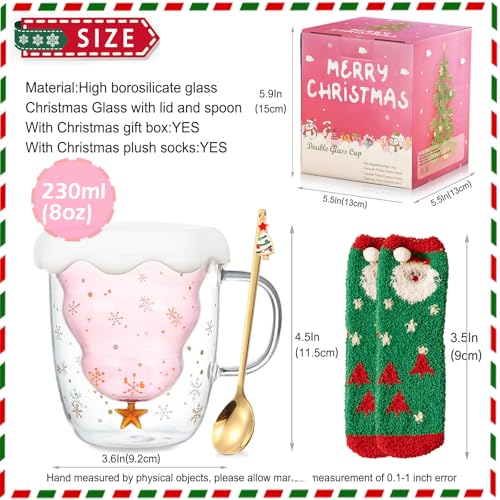 Double Walled Glass Christmas Mug N102