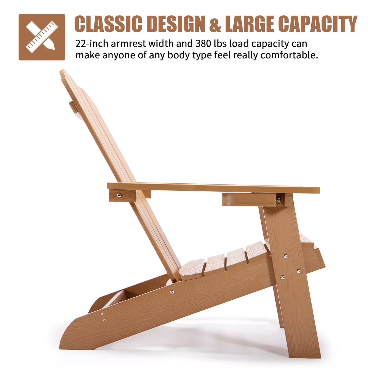 Brown Adirondack Chair with Cup Holder F132850