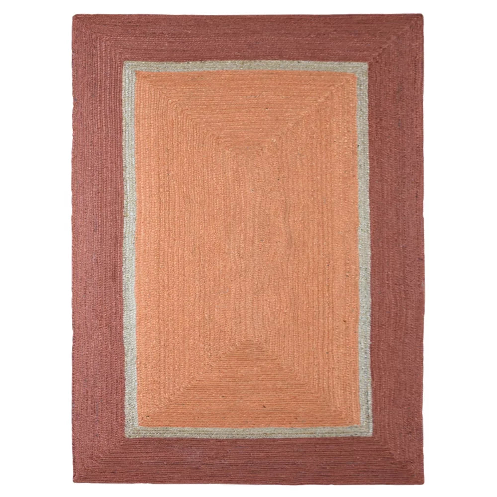 Hand Woven Jute Area Rug Orange 5'x8' Q73071
