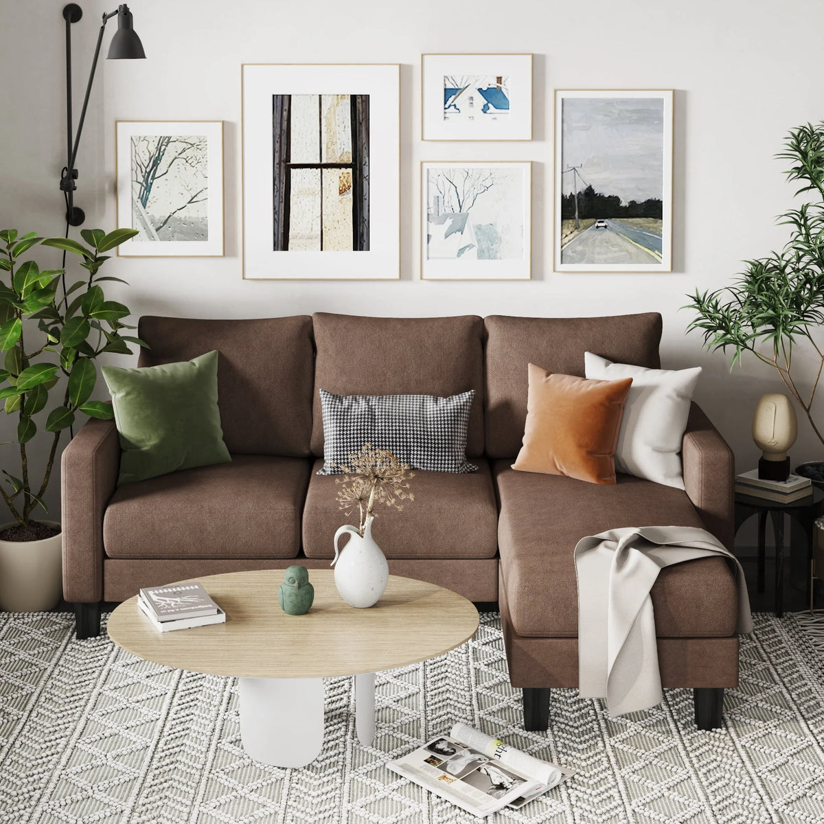 Light Gray L-Shaped Sectional Sofa X267