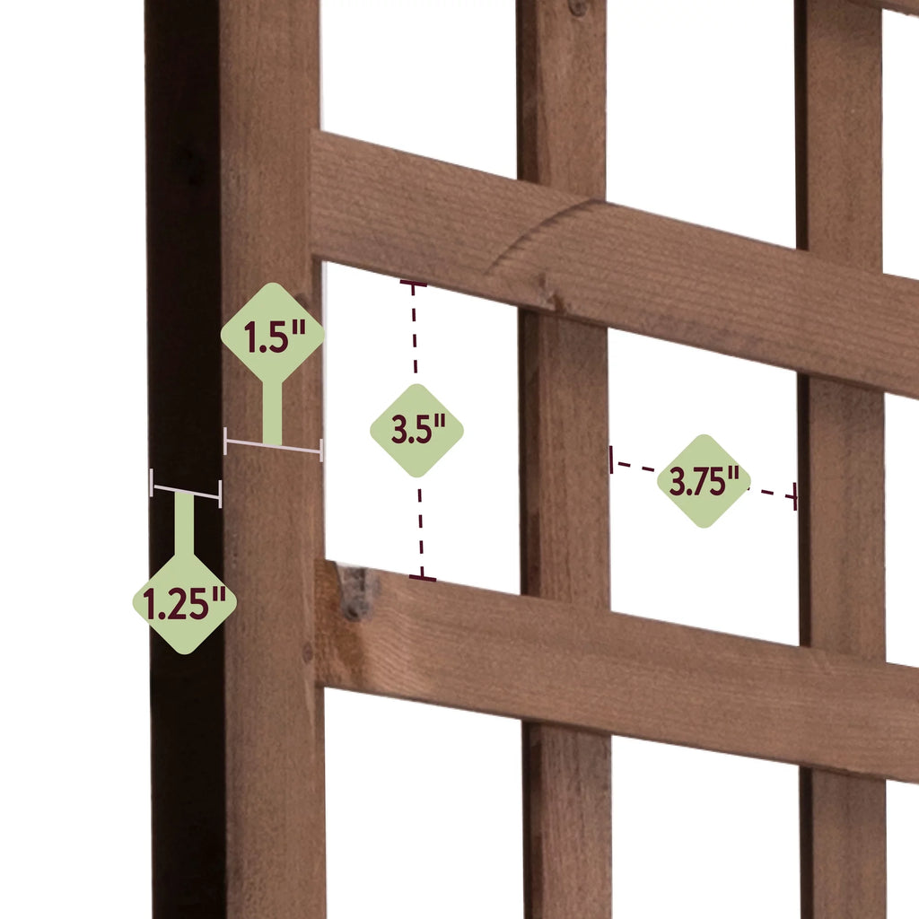 Walnut-Tone Square Lattice Trellis W102927