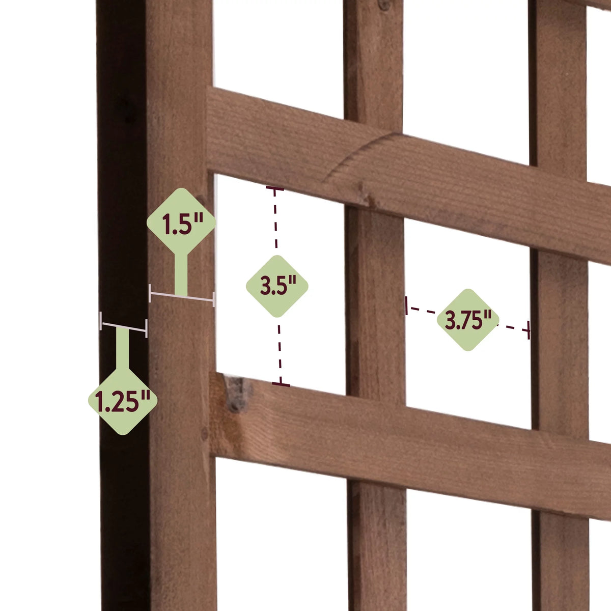 Walnut-Tone Square Lattice Trellis W102927