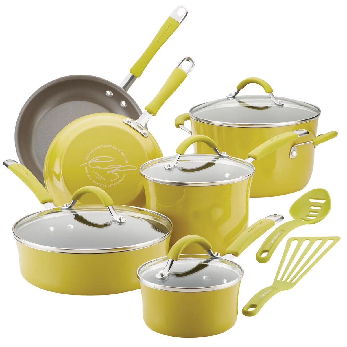 12 Piece Nonstick Porcelain Enamel Pots and Pans P94421