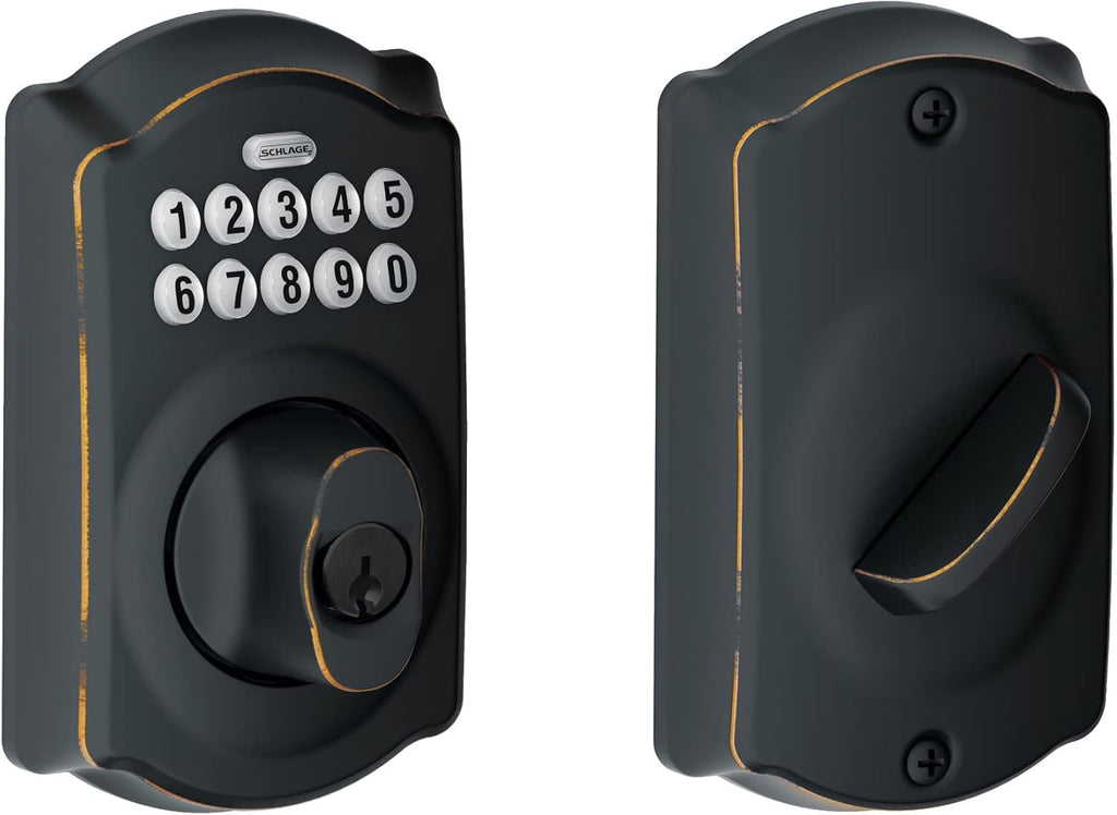 Keypad Deadbolt Electronic Keyless Entry Lock Bright Brass P315482