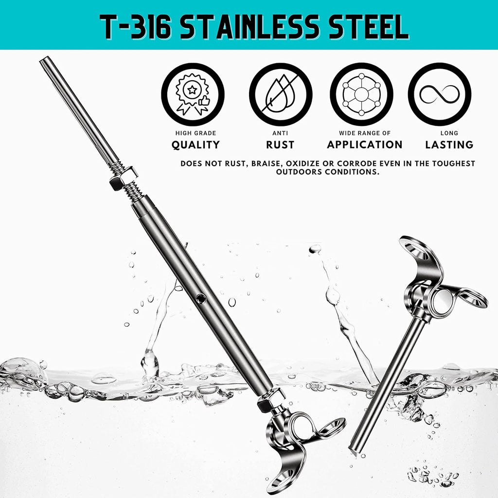 20 Sets T316 Stainless Steel Adjustable Angle Cable Railing Hardware Kit W78128