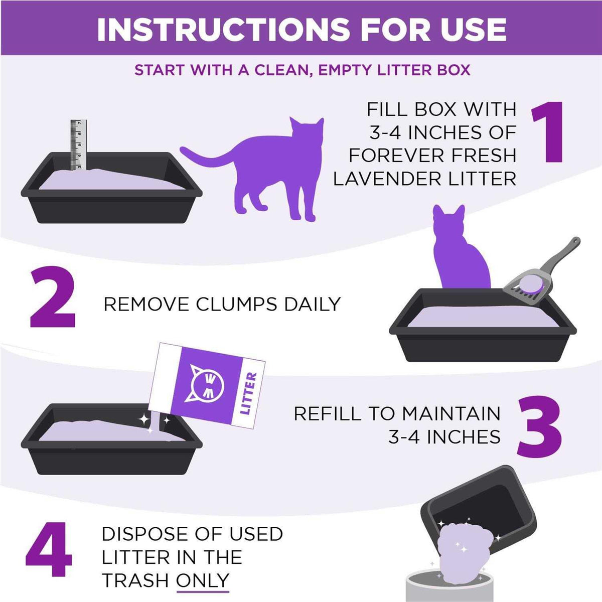 Lavender Clumping Cat Litter J6611